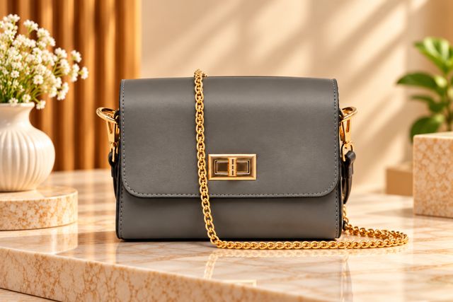 Grey chain crossbody